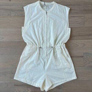Calia Women's Bone White waist cinched Playsuit-romper